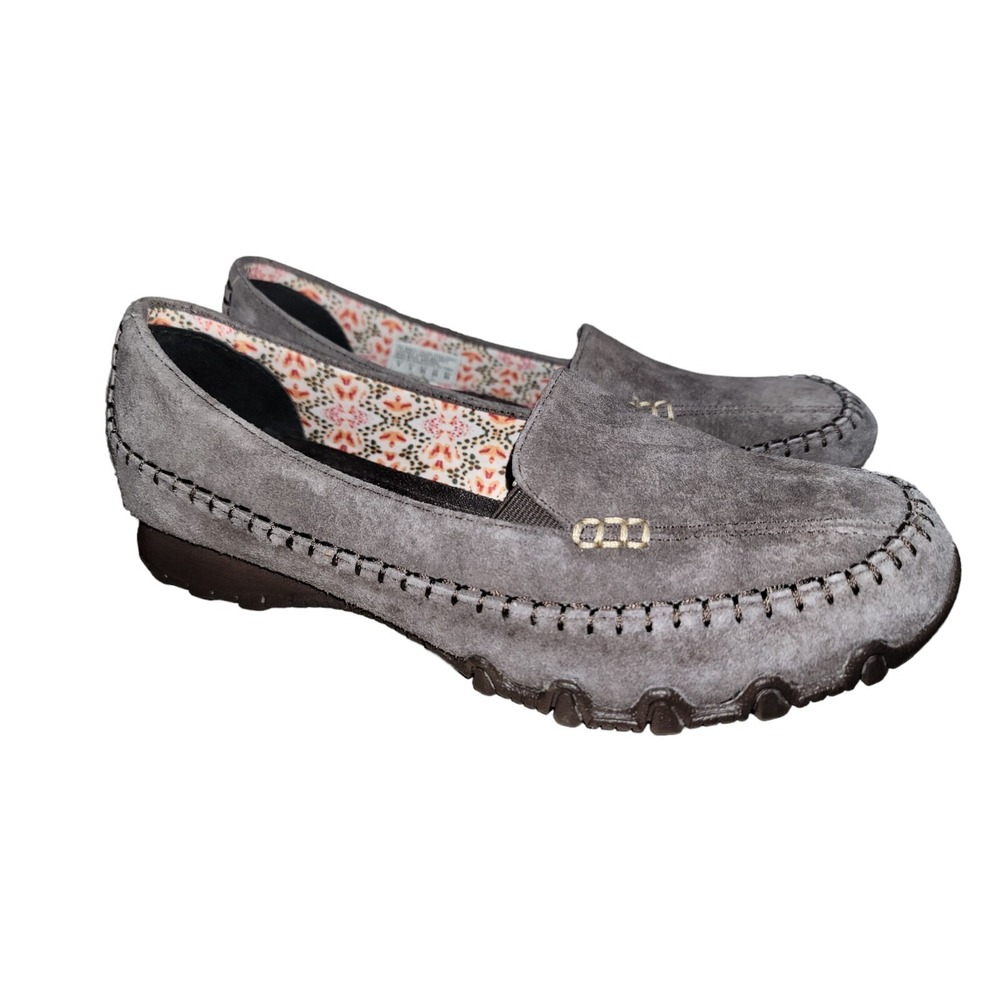 Skechers Women's Relaxed Fit Chocolate Suede Bikers Pedestrian Loafer Shoes Sz 9